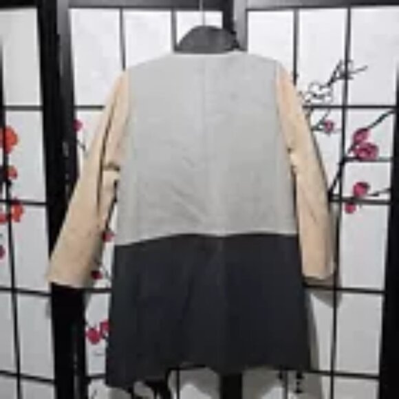 J. Crew Colorblock Funnel Neck Coat Wool Jacket Size 4 - Picture 8 of 8